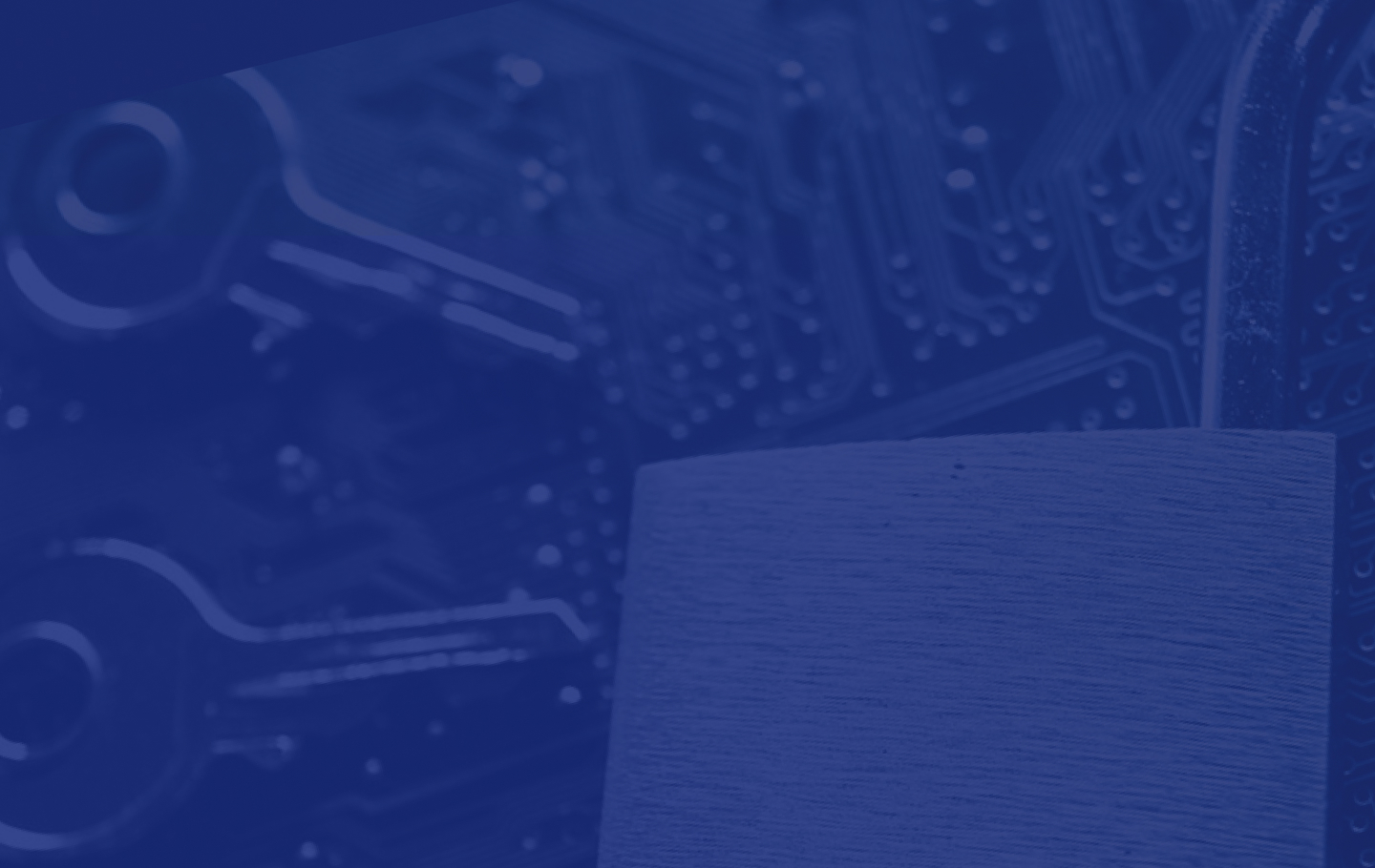 Lock and key images on a blue background